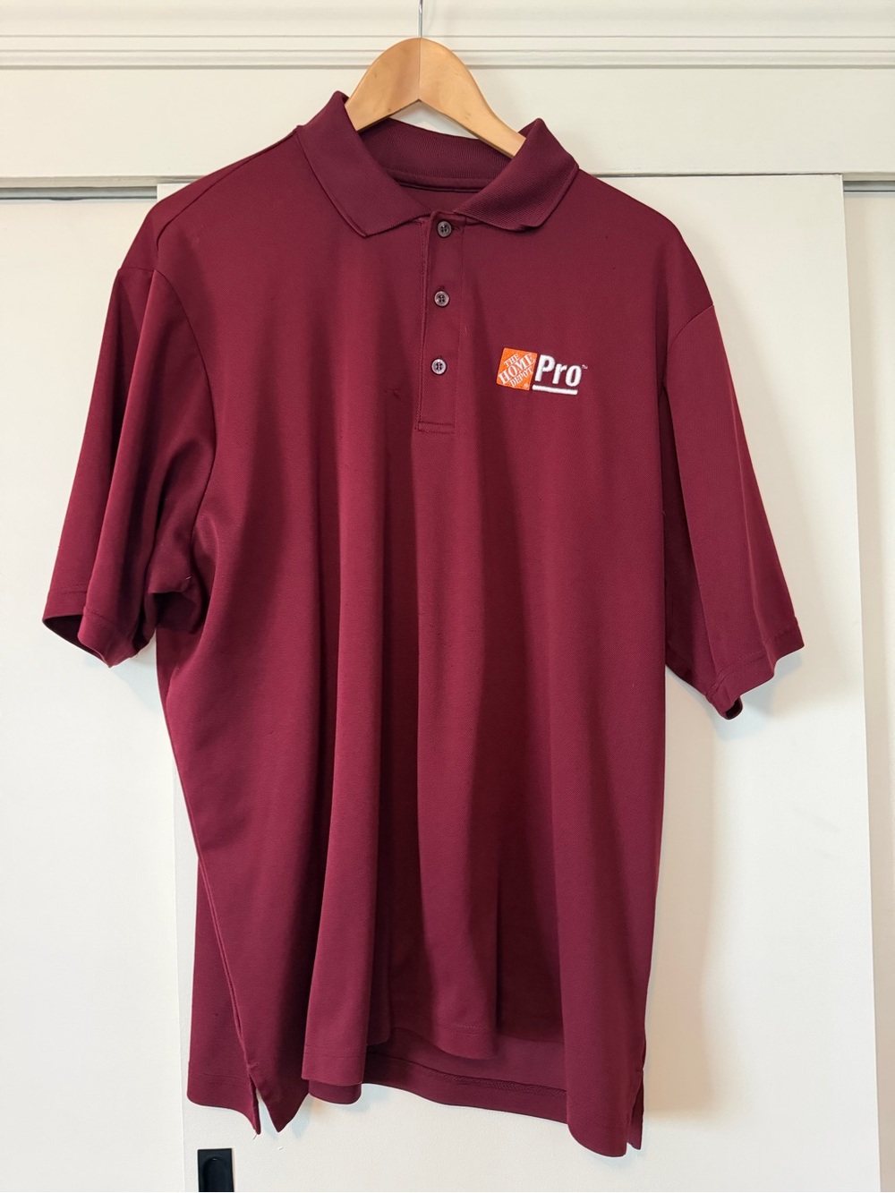 Home Depot XL Men's Maroon Polo Shirt